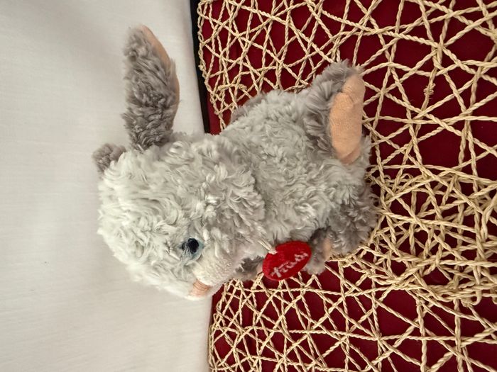 Doudou peluche lapin gris blanc TRUDI - photo numéro 6
