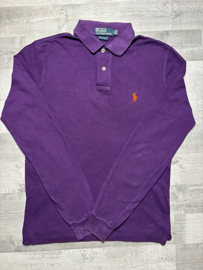 Polo manches longues Ralph Lauren - Violet - Taille S