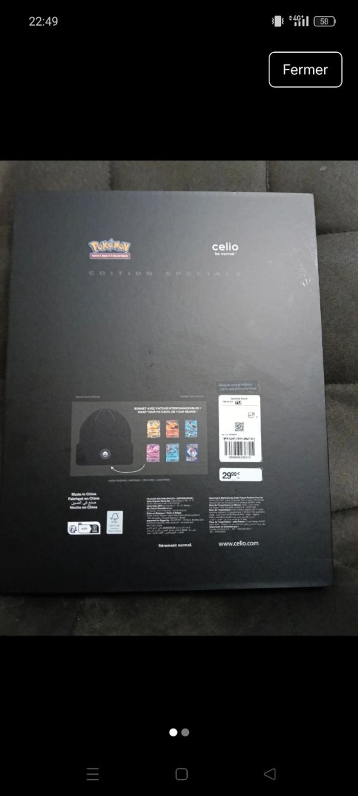 Coffret bonnet thème pokémon neuf - photo numéro 2
