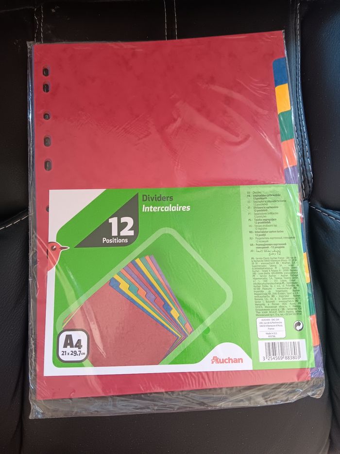 Lot de 12 intercalaires