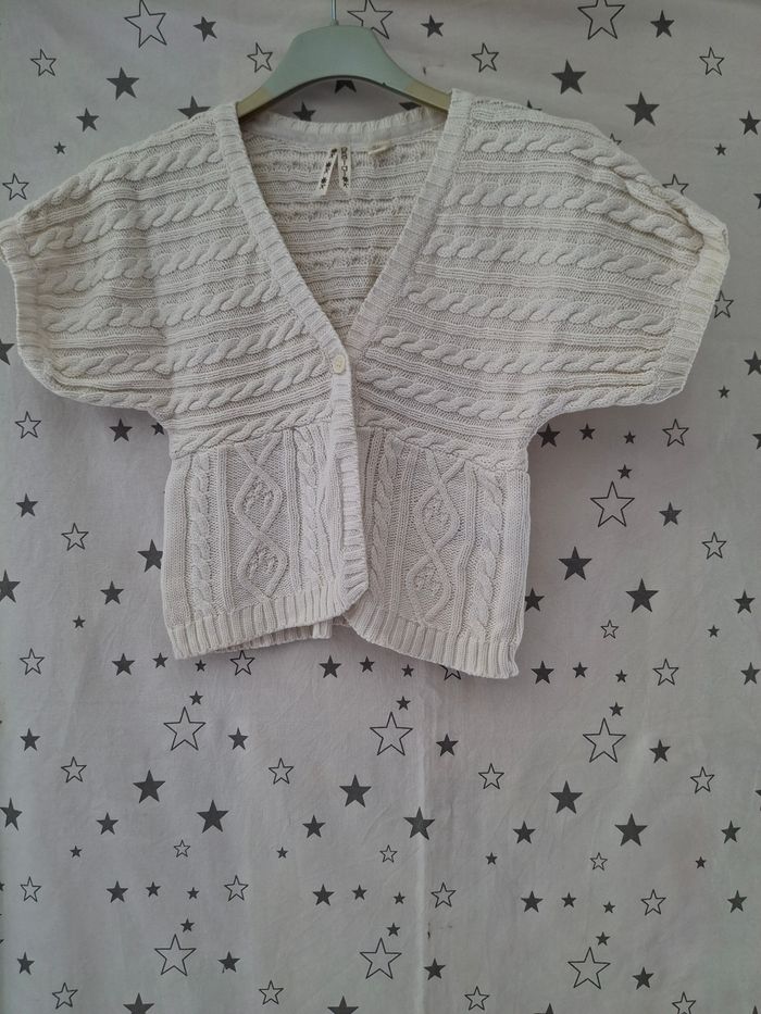Veste blanche un bouton croptop 12 ans Okaïdi - photo numéro 2
