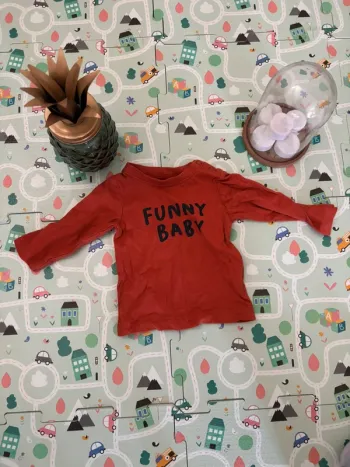 T shirt manches longues mots d’enfants 3 mois