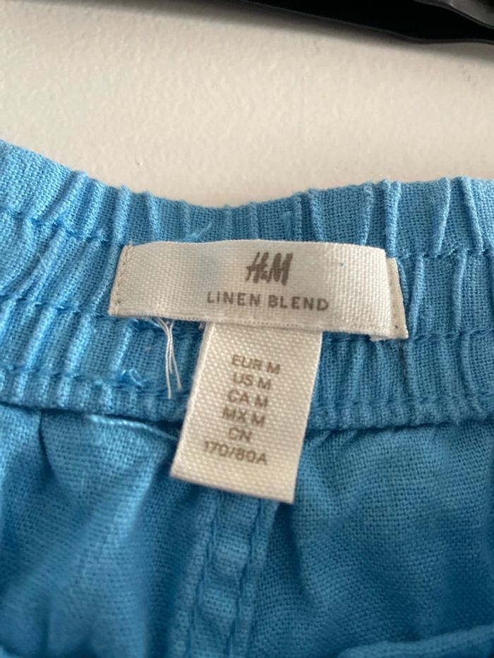 Short en lin bleu - photo numéro 3