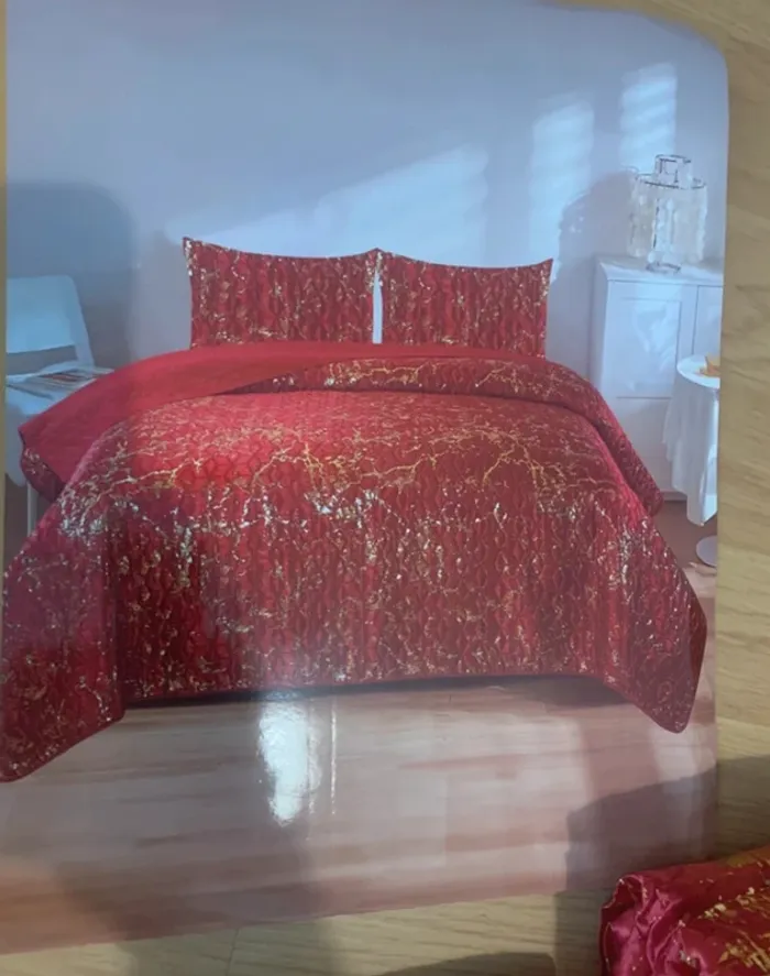 Couvre-lit en satin plus 2 taies de oreiller 🍭🍭 - photo numéro 2