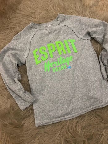Sweat gris vert fluo