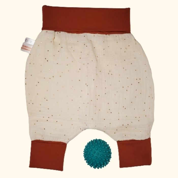 Douces paillettes - Pantalon évolutif 100% Jersey - 6-12 mois
