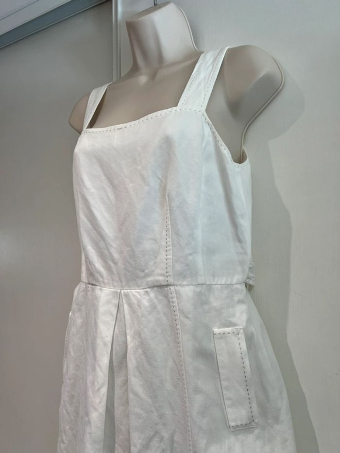 Robe blanc cassé Caroll  taille 38 lin et coton - photo numéro 18