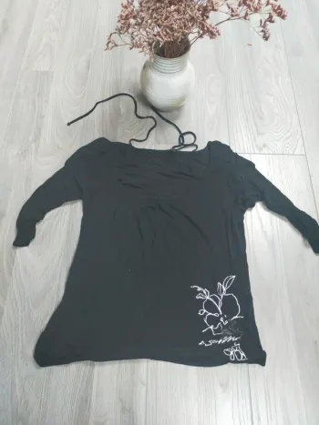 Blouse noire manches 3/4 44 XXL Fred