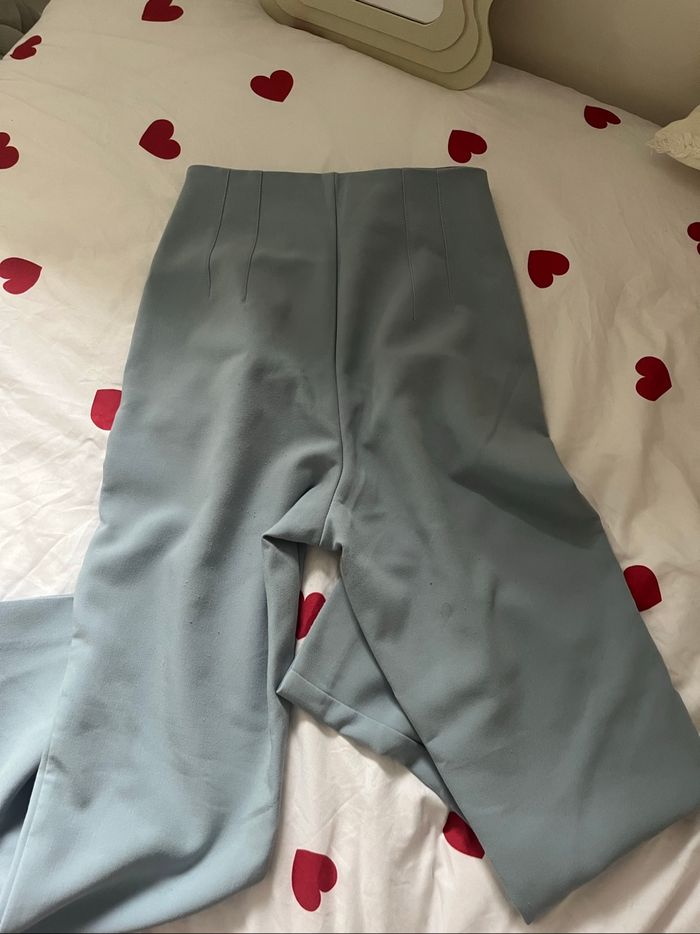 Pantalon tailleur bleu / gris - photo numéro 2