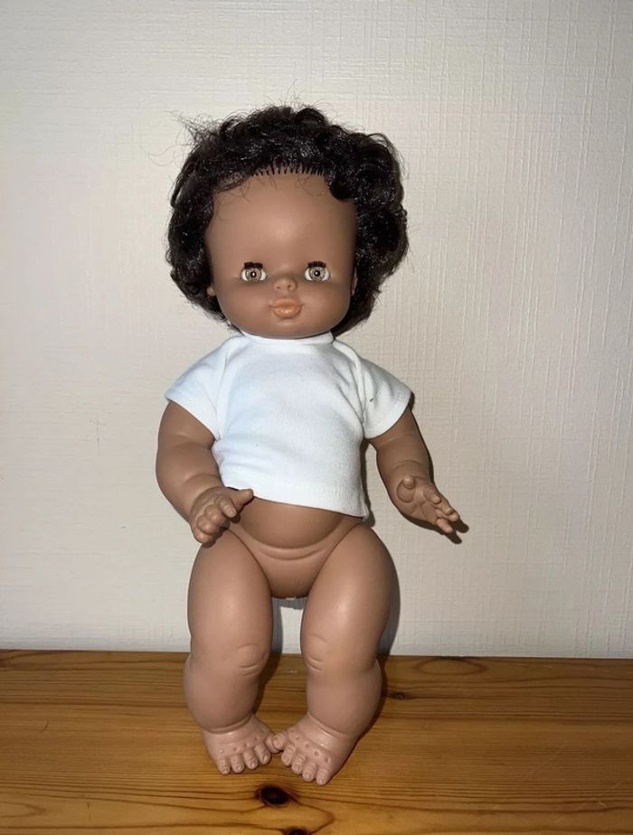 Poupée poupon noir, Métisse famosa- Ancienne Poupée Yeux Dormeurs - photo numéro 6