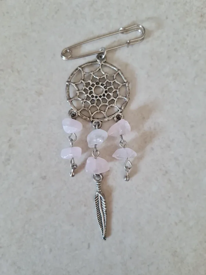 Broche capteur de rêve pierres - photo numéro 2