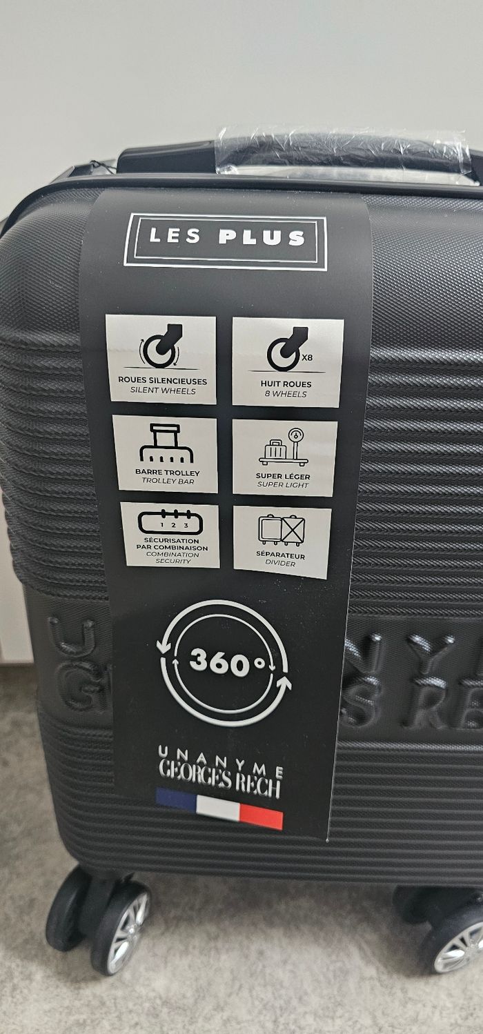 Valise cabine noire rigide neuve 8 roues 360° – Georges Rech - photo numéro 3