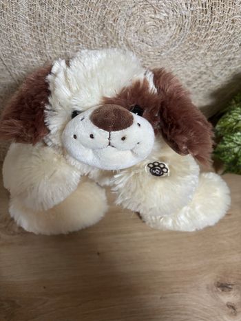 Doudou chien sonore écru marron gipsy