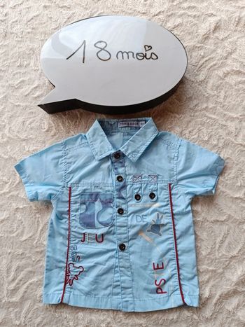 Chemise manches courtes Garçon 18 mois jeu de piste lapin Tom & kiddy