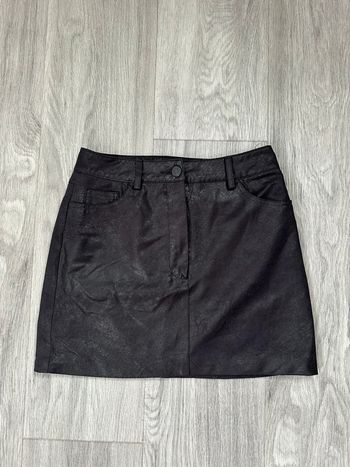 Jupe huilée noire et argentée Mango T34 XS