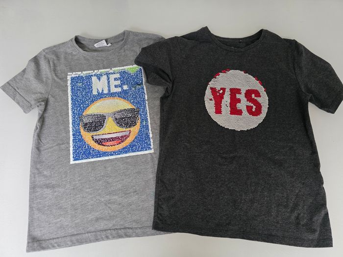 Lot de 2 T shirts sequin Taille 140