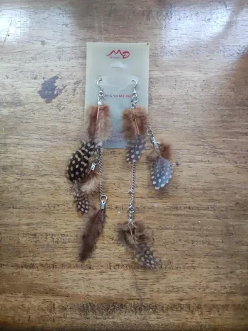 Boucles d'oreilles avec plumes