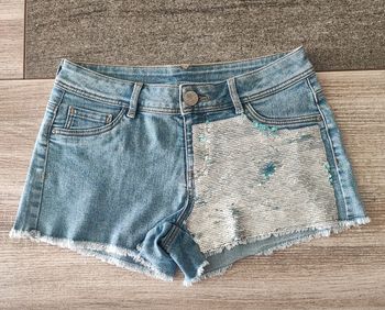 Short en jean sequins 