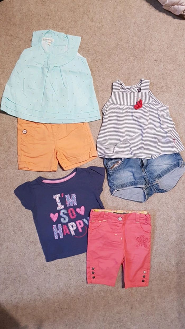 Lot de 3 ensembles estivaux fille 9 mois