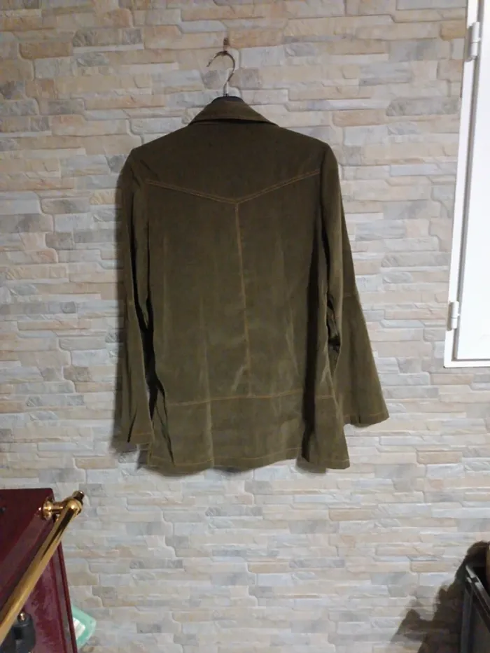 Veste Surchemise suédine kaki Mim 36-S - photo numéro 2