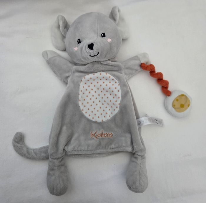 Doudou marionnette souris Lili grise - Fromage - Kaloo