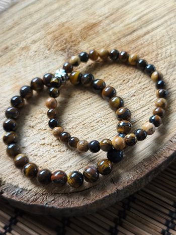 Lot de deux bracelets homme en pierres naturelles 