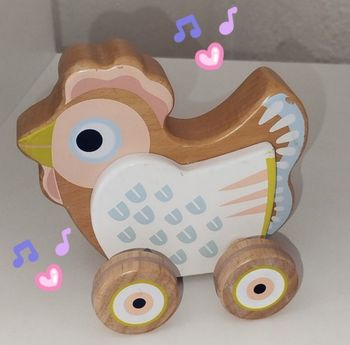 Djeco Poule à pousser et boîte à musique Baby Sing 