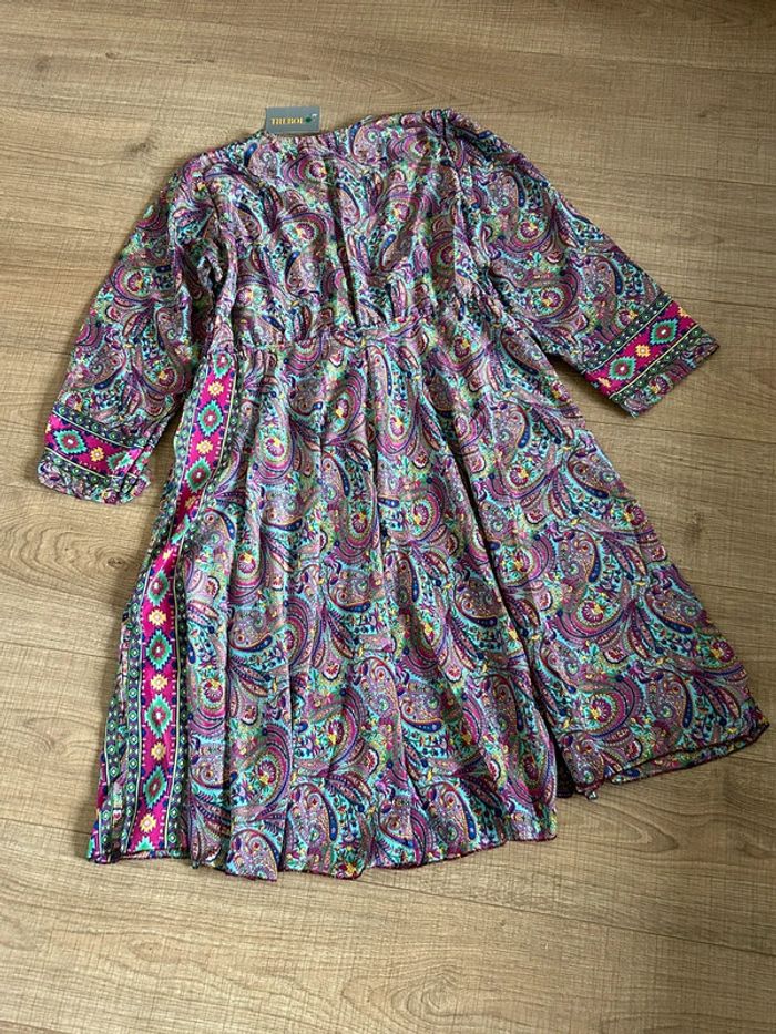 Robe imprimée neuve en soie Trebol taille unique - photo numéro 16