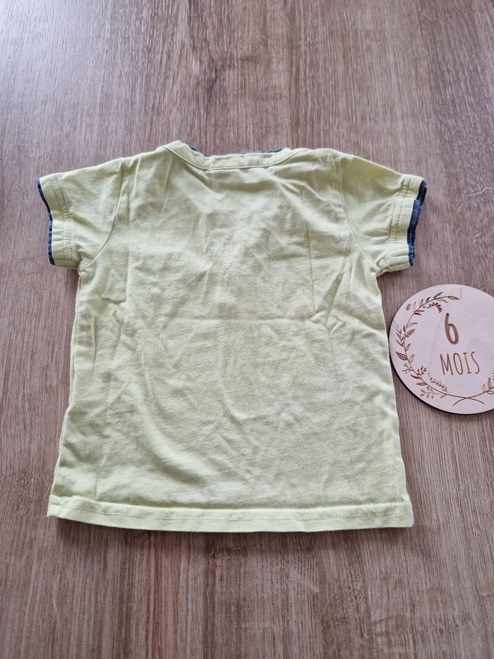 Joli T-shirt/Polo Bébé Garçon 6 Mois - Tape à l'Œil - Vert Pâle/Citronné - photo numéro 3
