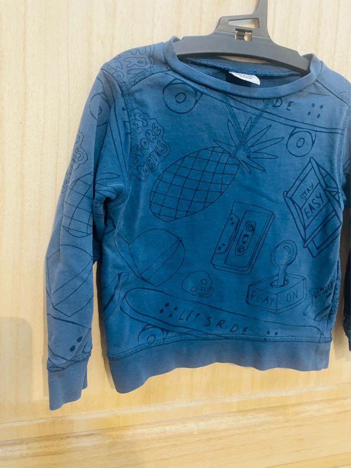 Sweat bleu tape à l’œil manches longues 3 ans - 96 cm - photo numéro 2