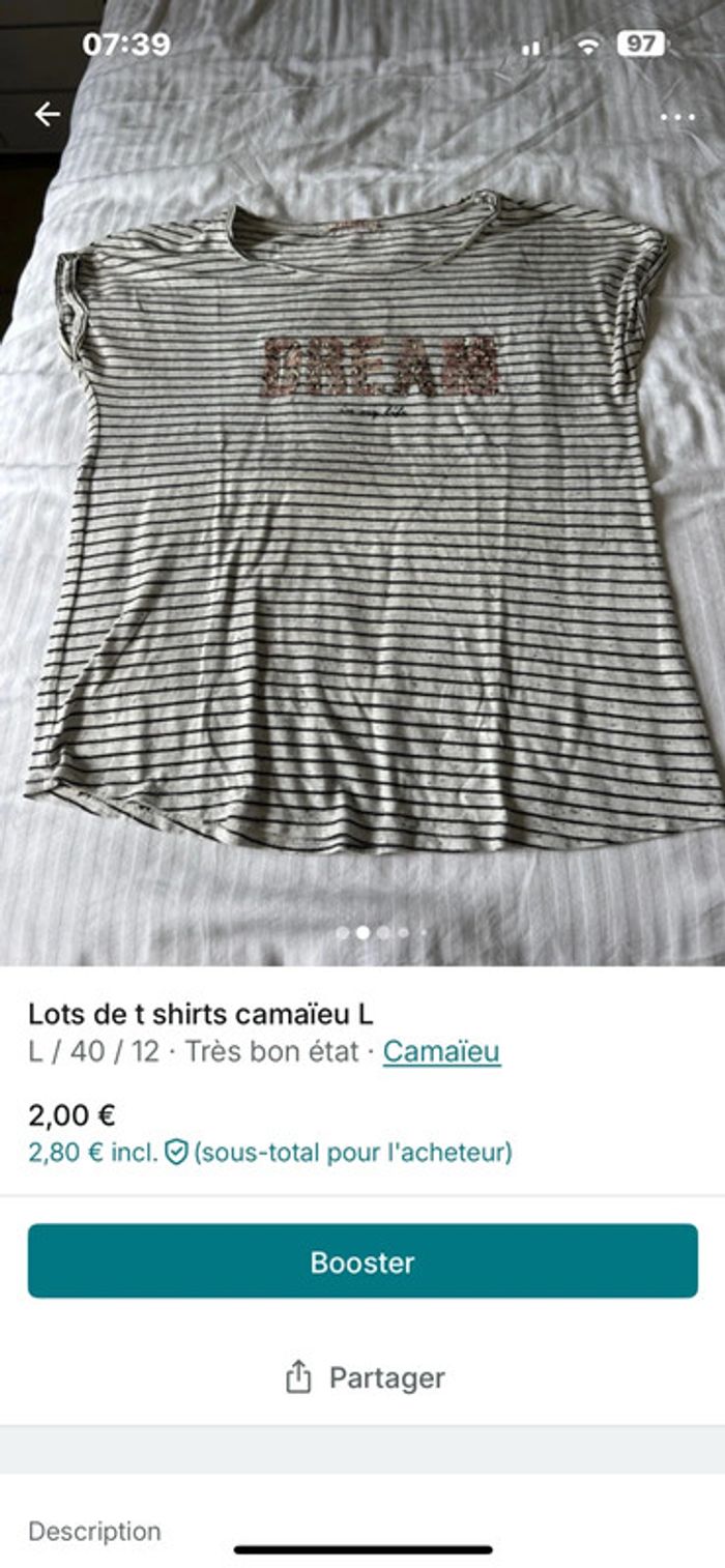 Lots de 2 t shirts ,2 pulls et 1 gilet en taille L - photo numéro 11