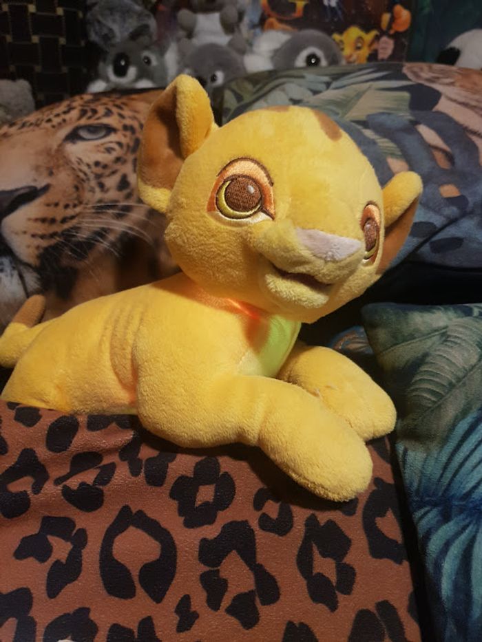 Magnifique peluche lumineuse veilleuse 30cm disney roi lion simba + mini pendule horloge - photo numéro 4