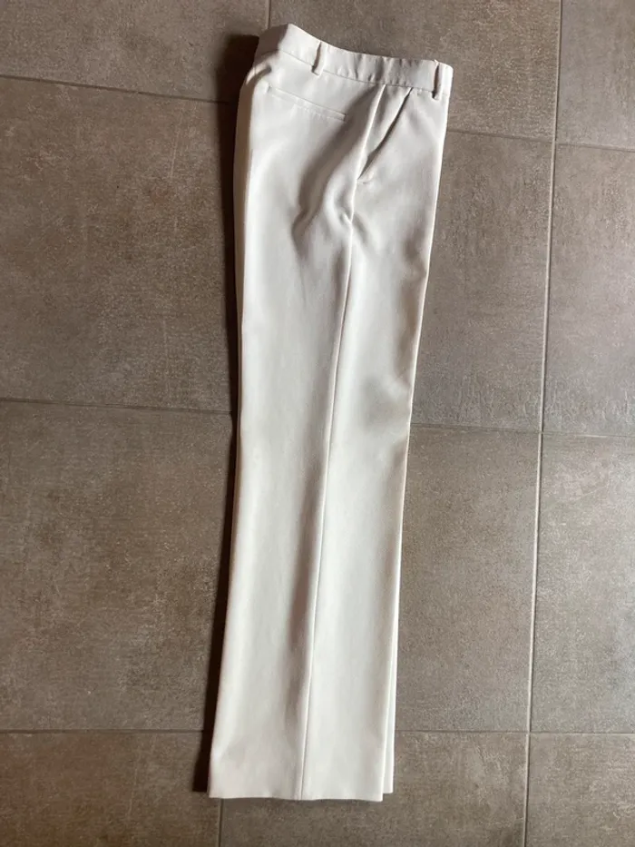 The kooples pantalon pinces costume taille haute crème FPAN24026 ecru01 taille 36 évasé - photo numéro 5