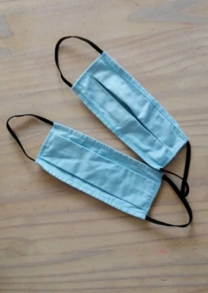 2 Masques en tissus bleu clair - photo numéro 3