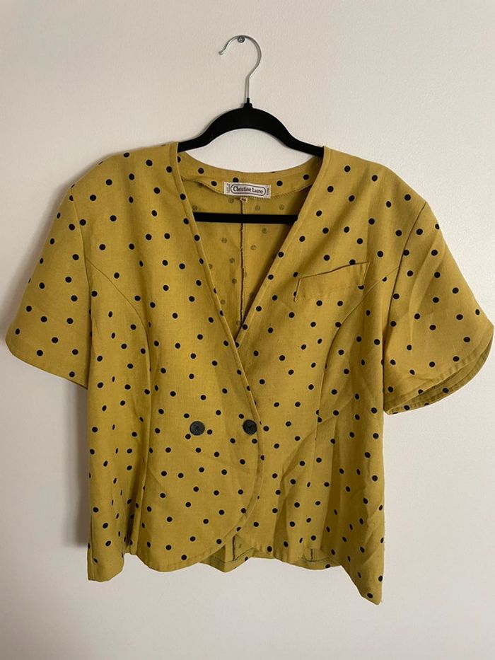 Blouse à pois vintage Christine Laure Paris
