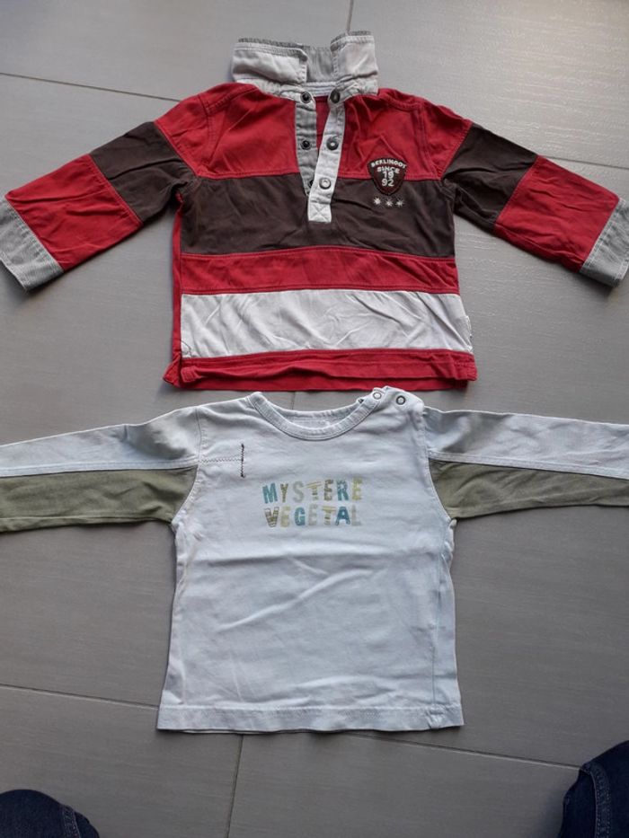 Lot de 2 hauts manches longues 18 mois