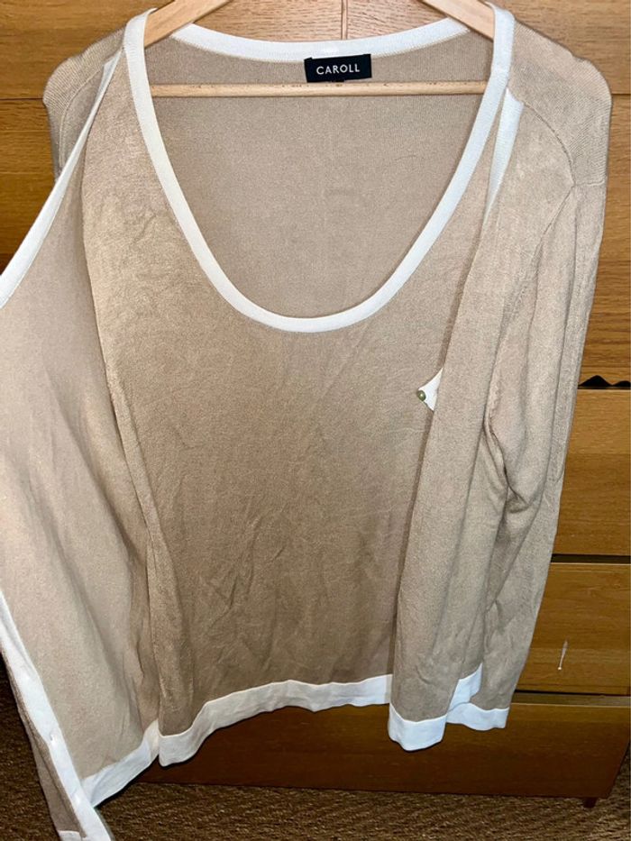 Top gilet manches longues Caroll - photo numéro 3