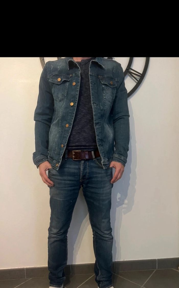 Veste en jean uniplay taille L en parfait état 97% coton - photo numéro 4