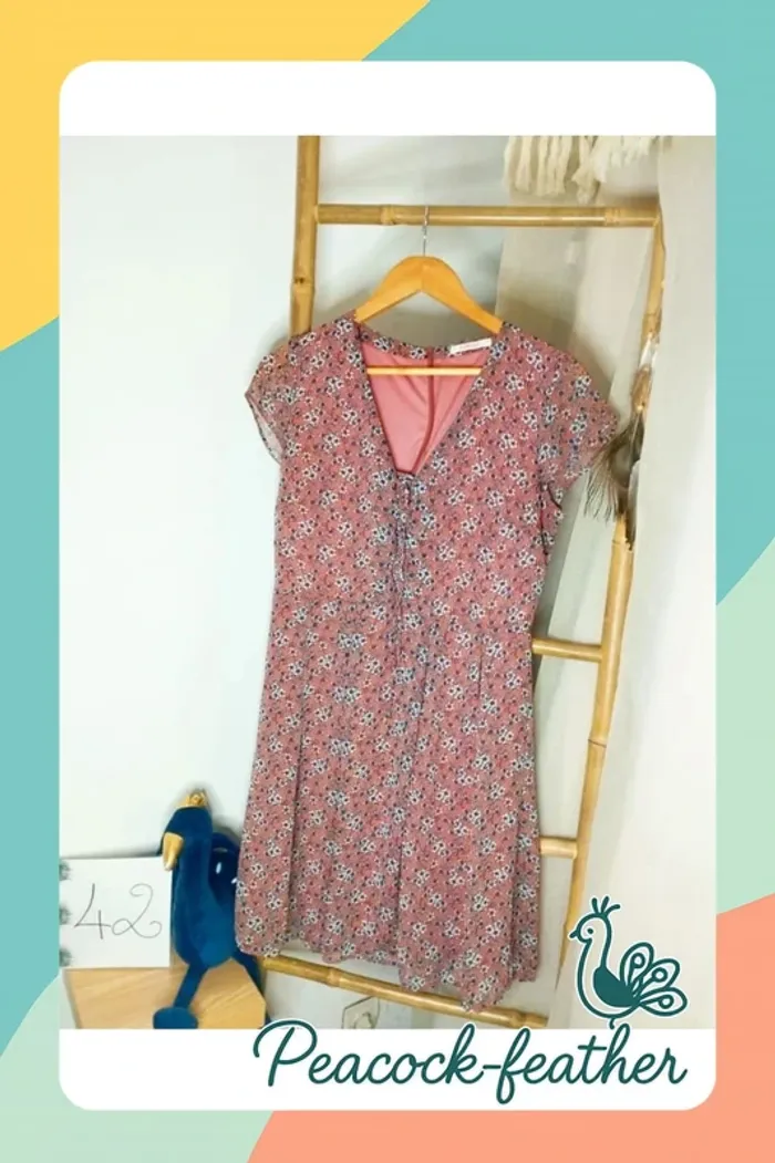 Robe rose camaïeu fleurie 42