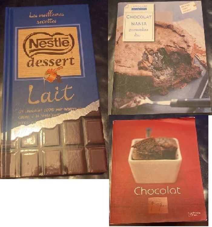 Lot 3 livres recettes sur le chocolat