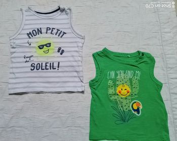 Smiley Gemo lot 2 débardeurs 18 mois