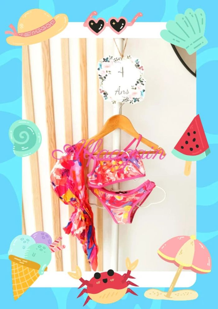 Ensemble maillot de bain et foulard catimini Tombouctou 4ans