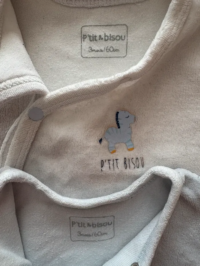 Lot 2 pyjamas velours P’tit Bisou - photo numéro 2
