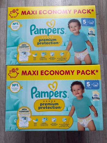 Lot de 2 maxi pack Pampers premium taille 5