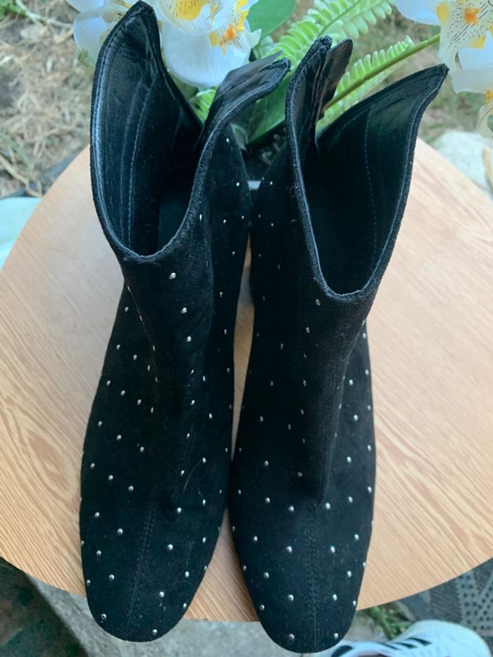 Bottines Collection IRL taille 41 talon 7,5 cm noir avec point argent - photo numéro 2