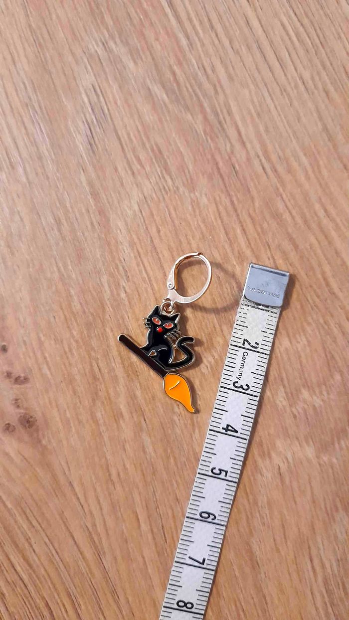 Boucles d’Oreilles Halloween Chat Noir Magique - photo numéro 3
