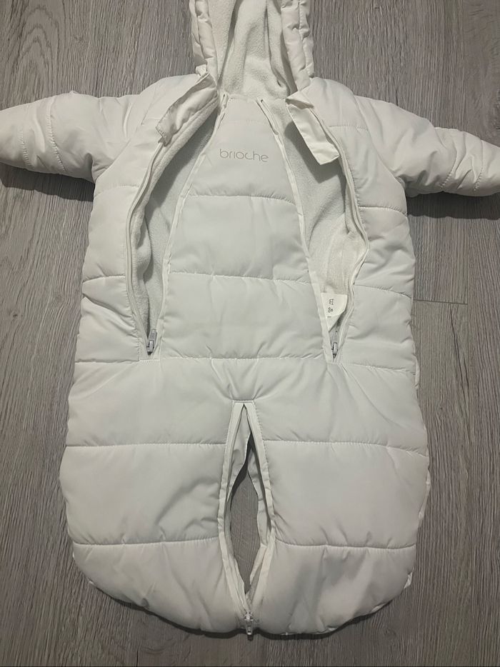Combinaison à capuche blanche bébé Brioche – 0/3 mois - photo numéro 2