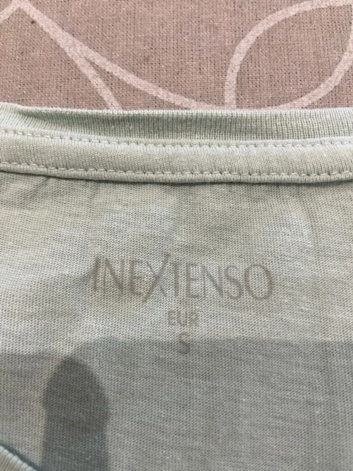 Teeshirt imprimé fleurs in extenso turquoise - photo numéro 3