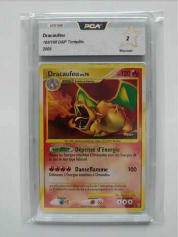 Carte Pokémon français grade PCA 2 dracaufeu diamant et perle tempête 103/100 holo