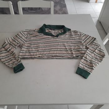 Polo effet rayé court